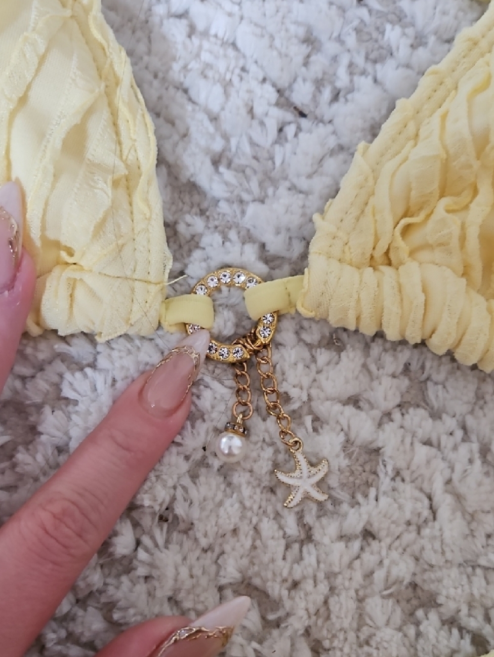 SHEIN Yellow Ruffle Triangle Bikini Set - Picture 2 of 3
